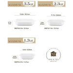 MALACASA Casserole Dishes for Oven, Ceramic Baking Dish Set of 3, White Casserole Dish Lasagna Baking Dish, Rectangular Bakeware Set with Handles, Deep Baking Pan (13.8”/11.7”/9.4”), Series BAKE