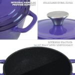 Flavehc Dutch Oven Pot with Lid 1.8 qt Cast Iron Dutch Oven for Bread Baking Purple Enameled Cast Iron Rice Pot with Handels