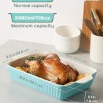 DOWAN Baking Dish, Deep 9×13-inch Casserole Dishes for Oven, Lasagna Pan Deep,135 oz Large Ceramic Baking Pan with Handles, Oven Safe for Baking, Casserole, Home Decor Gift, Blue