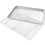 USA Pan Bakeware Half Sheet Baking Pan and Bakeable Nonstick and Cooling Rack Set, Metal