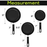 Utopia Kitchen Nonstick Frying Pan Set – 3 Piece Induction Bottom – 8 Inches, 9.5 Inches and 11 Inches (Grey-Black)