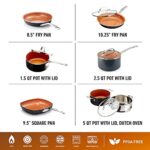 Gotham Steel Pots and Pans Set 12 Piece Cookware Set with Ultra Nonstick Ceramic Coating by Chef Daniel Green, 100% PFOA Free, Stay Cool Handles, Metal Utensil & Dishwasher Safe – 2023 Edition