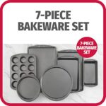 GoodCook 7-Piece Assorted Non-Stick Steel Bakeware Set, Gray