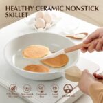 SENSARTE Nonstick Ceramic Frying Pan Skillet with Lid, 12.5 Inch Omelet Pan, Healthy Non Toxic Chefs Pan, Induction Compatible Egg Pan with Heat Resistant Handle, PFAS-Free