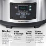Hamilton Beach Portable 6 Quart Digital Programmable Slow Cooker Lock, Dishwasher Safe Crock & Lid, Set & Forget, Stainless Steel