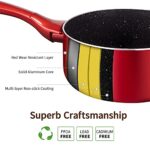 2 Quart Saucepan with Lid, Nonstick Red Cooking Pots for All Stoves, Induction Ready, Dishwasher Safe – A Must-Have for Every Home Chef