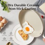 Redchef Nonstick Frying Pans Set, Ceramic Skillet Pans Set, 8/9.5/11 inch Cooking Egg Pan for Induction with Stay Cool Handle, Dishwasher/Oven Safe, PFAS-Free, PTFE-Free, PFOA-Free