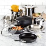 All-Clad Multi Material, Tri-Ply Stainless Steel, HA1, Cast Aluminum Cookware Set 12-Piece, Oven Broiler Safe 500F, Kitchen Set w/ Fry Pans, Sauce pan, Sautepan, Cocotte, Multipot, Lids, Silver/ Black