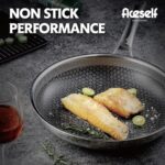 Aceself Hybrid 12 inch Frying Pans Nonstick,PFOA Free Cookware,non stick Stainless Steel Skillets,Dishwasher and Oven Safe, Works on Ceramic and Gas Cooktops